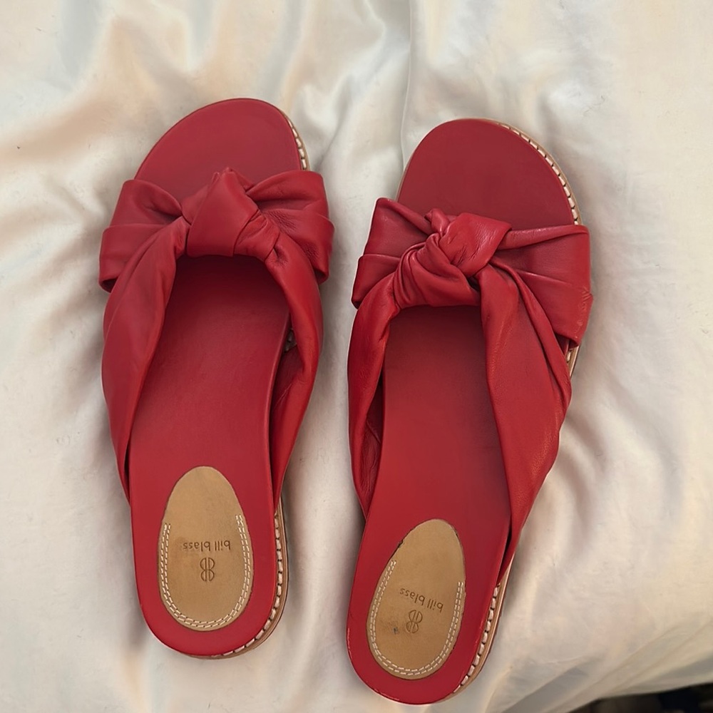 Red Women's Slide Sandals-Bill Blass